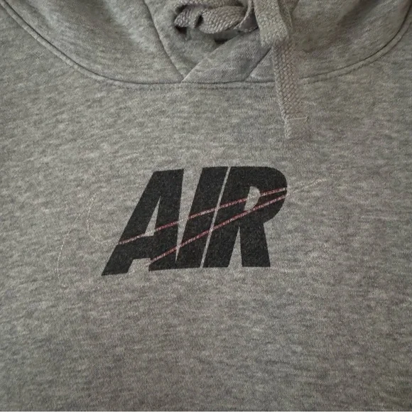 NIKE Air Jordan Hoodie XL Gray Center Swoosh Y2K Retro Streetwear Vintage Skater - Picture 4 of 12